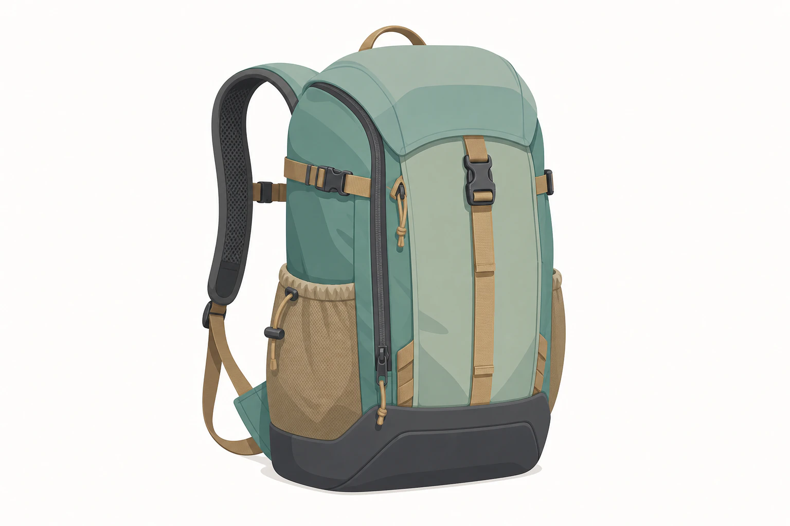 A single product photo shown as a worked example: one labeled hiking backpack ce