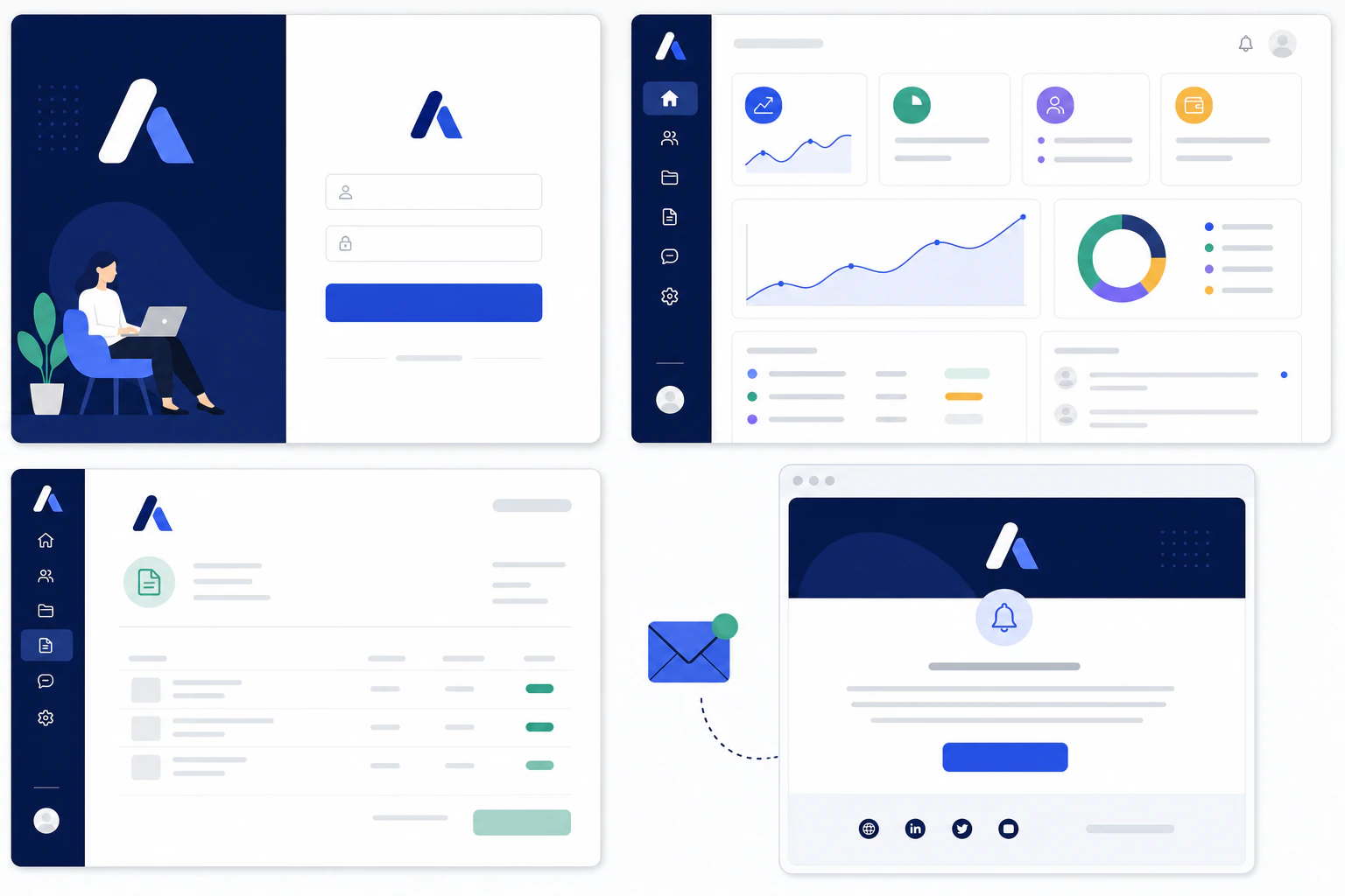 A clean screenshot-style mockup of a branded agency client-dashboard login/porta